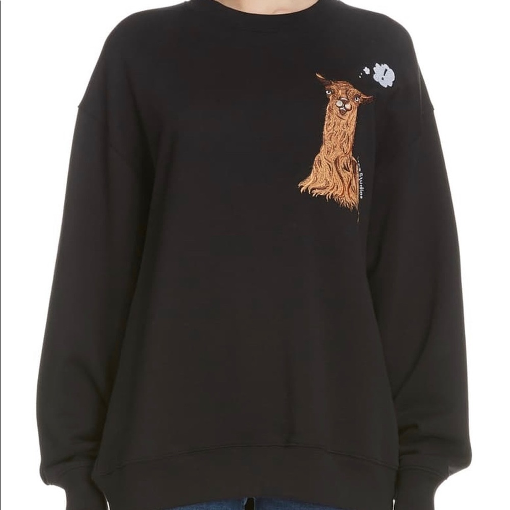 ACNE STUDIOS Llama Black Crewneck Sweatshirt Small